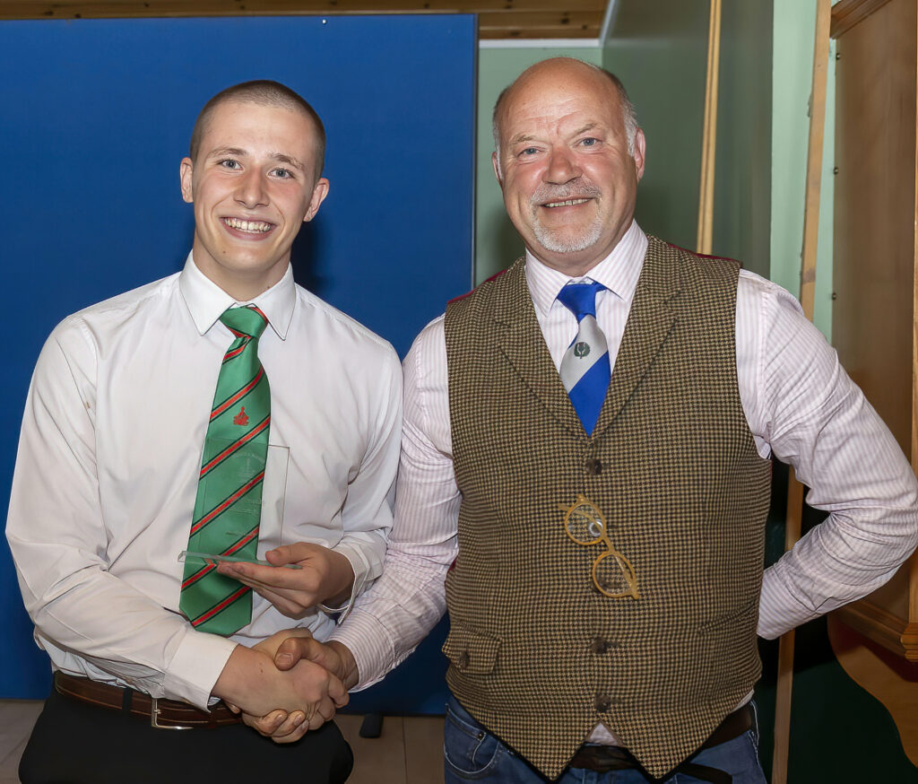 Under 16s Players Player of the Year Finlay Brown with former USA rugby coach Graham Tweed. Photograph: Stephen Lawson.
