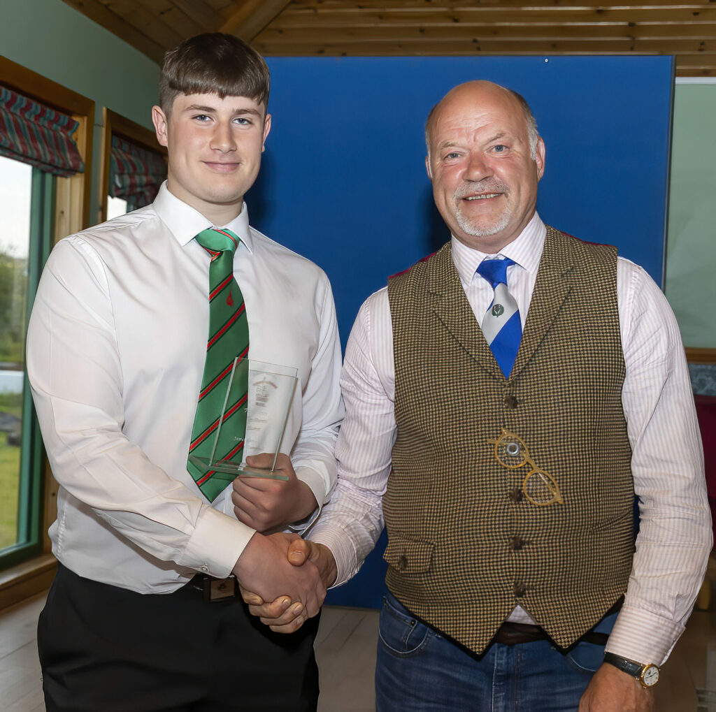 Under 16s Top Points Scorer James Campbell with Graham Tweed. Photograph: Stephen Lawson.