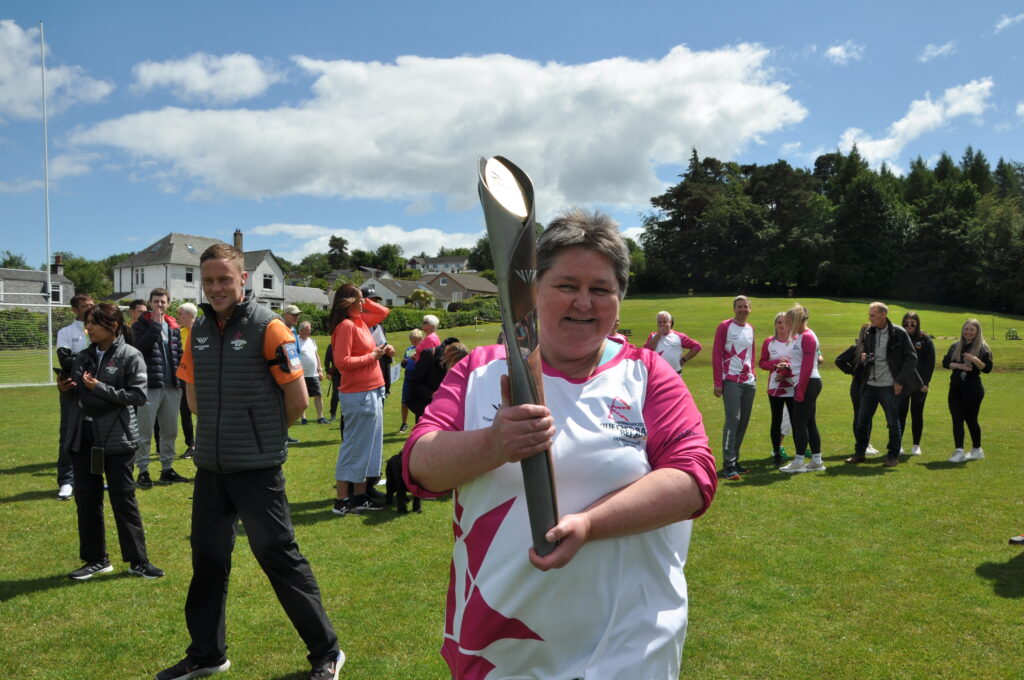 A proud Liz Mclean with the baton.