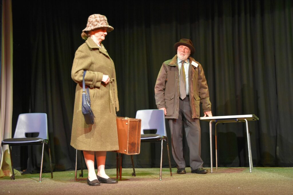 Patrick and Beverley Scott (Mr James and Jane Marple) in a scene from Sleuth School.