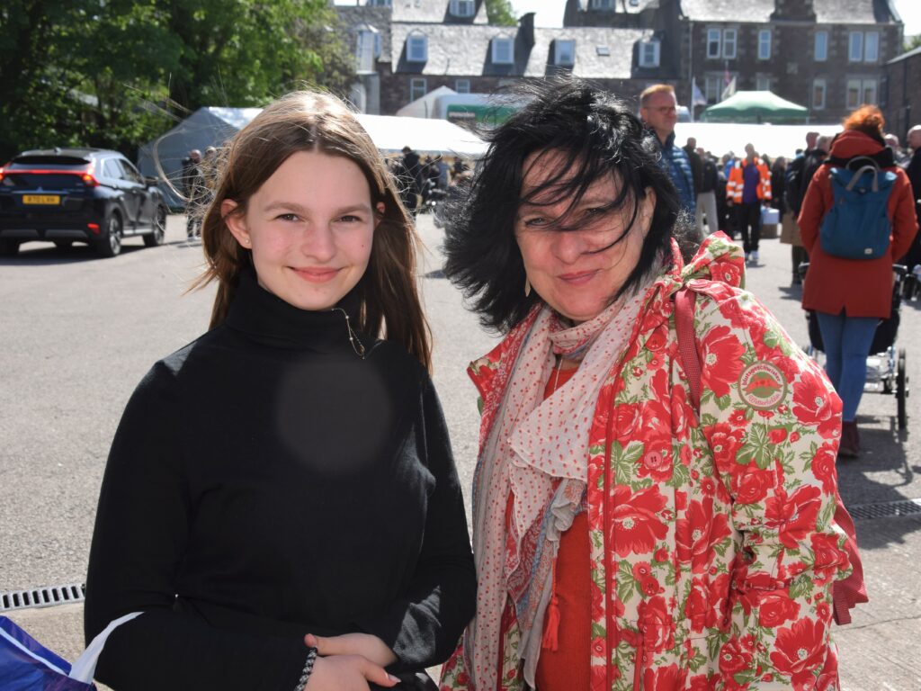Ines Hanushevsky and her 12-year-old daughter Sophia have been coming to Campbeltown's whisky festival from Austria for 10 years.