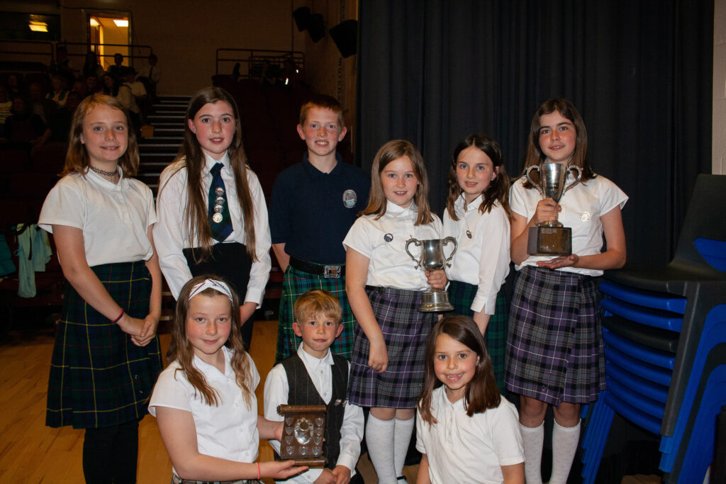 Among their many honours Acharacle Primary School pupils won the Lady Maclean Award for the Under 18 choir achieving the highest combined mark for Music and Gaelic in a single competition. Photograph: Rachel Bolton.