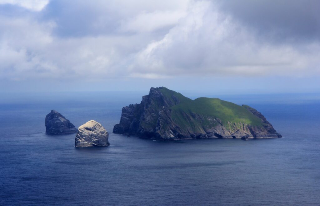 Boreray, Stac and Armainn and Stac Li view from Hirta.