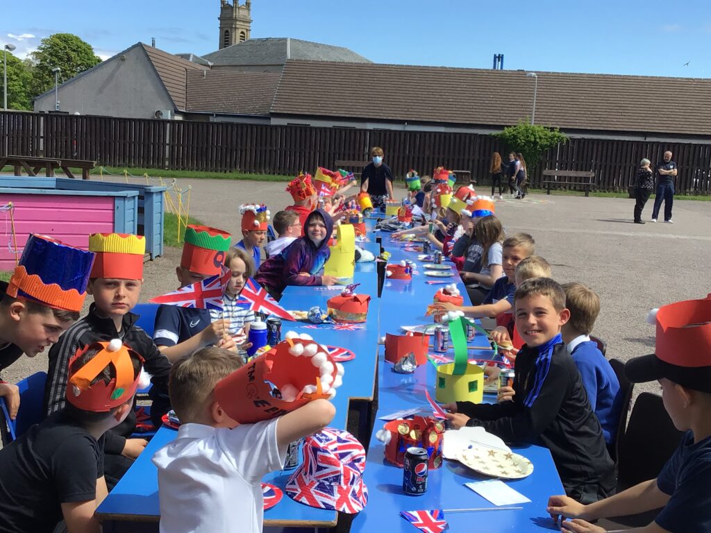 Castlehill's classes carried out many jubilee activities, including crown-making.
