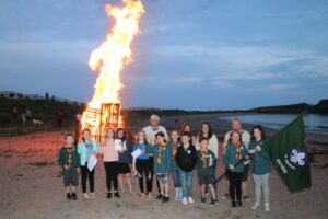 Members of Southend Scout Group, who organised the beach bonfire.