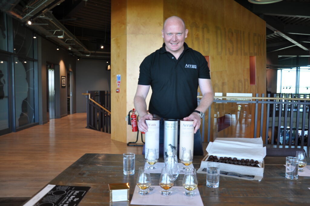 International sales manager David Ferguson sets up the whisky and chocolate masterclass.