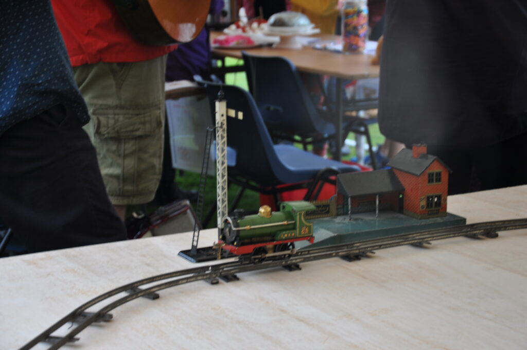 The model train layout at the children's day.