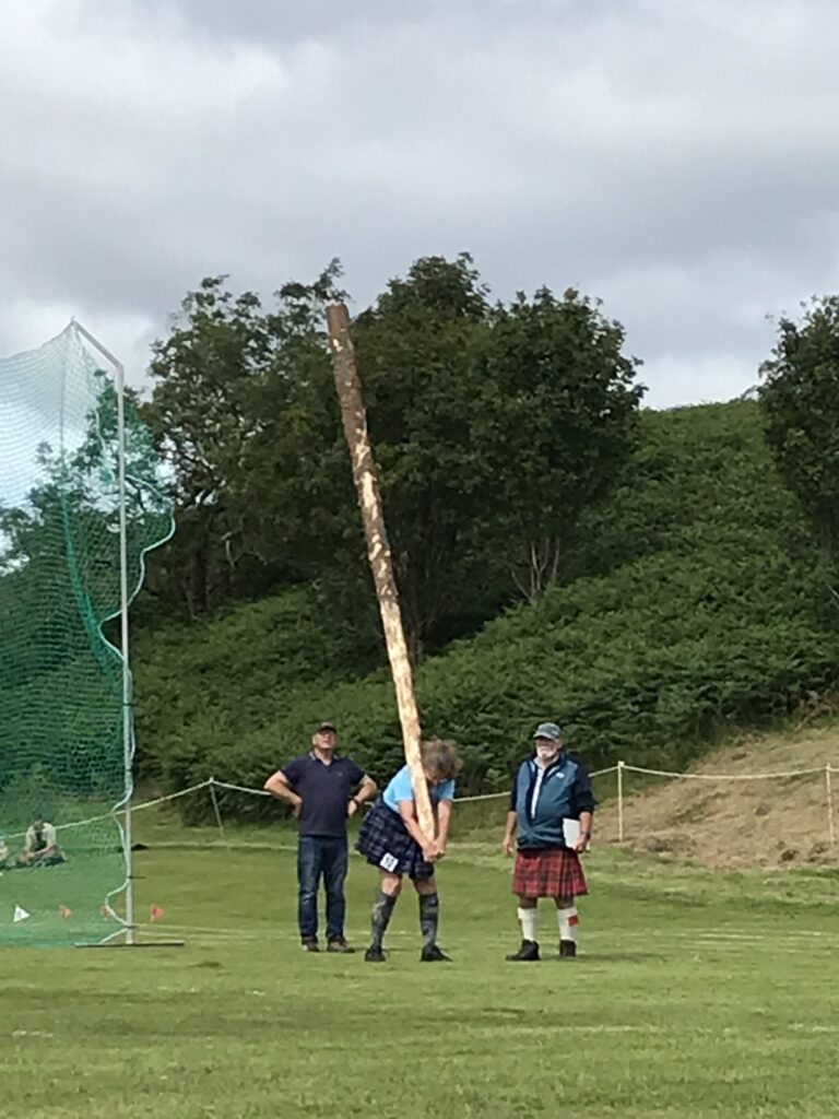 The caber tossing competition was very popular.