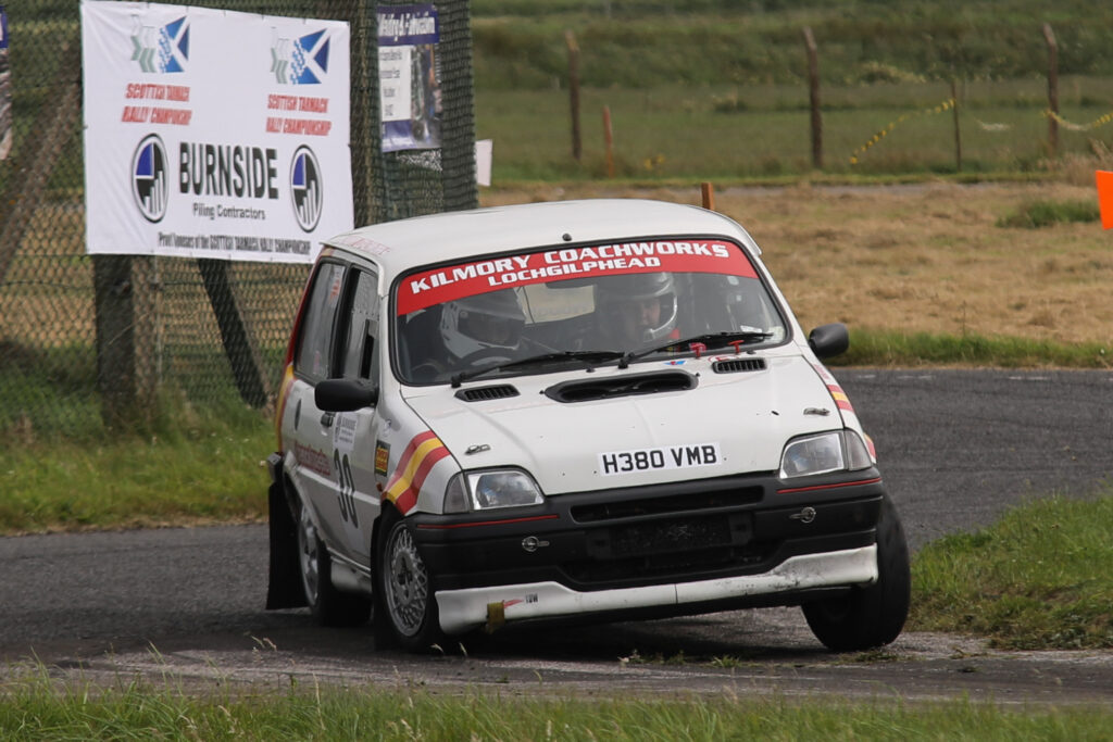 Lochgilphead's Innes Mochrie and Kirsty Mochrie steered their Rover Metro to a class win. Photograph: Gavin  Brown.