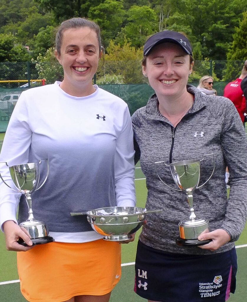 Ladies doubles winners Jennifer Green and Lisa Munro. Photograph, Robert McCulloch.