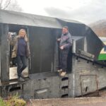 Sandra and Steven with the station's snowplough which is being repurposed for the sale of locally produced ice cream as part of their new venture. NO F06 dining car 02