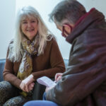 Lesley Riddoch is interviewed by Lochaber Times reporter, Mark Entwistle, prior to her appearance at an independence campaign event in Fort William's Nevis Centre last week. Photograph: Iain Ferguson, alba.photos NO F08 Lesley Riddoch interview