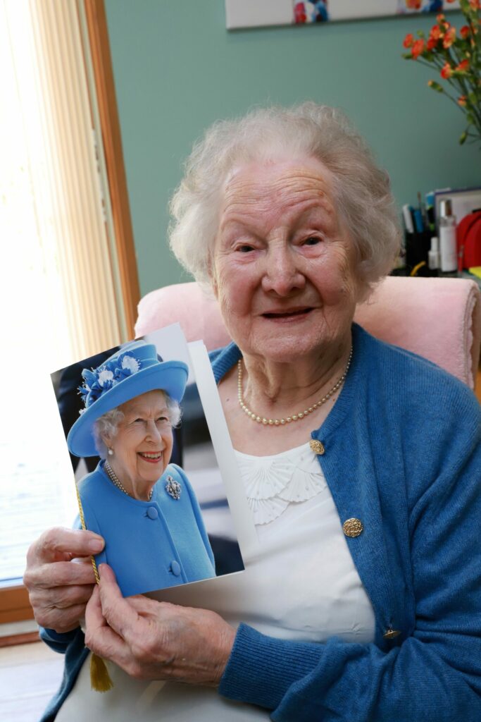 Daisy Black, of Inverlochy, who celebrated her 100th birthday with a gathering of family and friends, as well as the famous card from The Queen. NO F18 Daisy Black