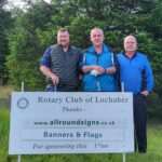 The winning men's team of Lorne Brown, Ronald Whyte and Gavin Whyte. NO F22 Rotary golf 01