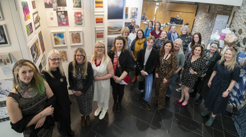 Students and tutors at the exhibition staged in Fort William. Photograph: Iain Ferguson, alba.photos NO F22 Student showcase 01