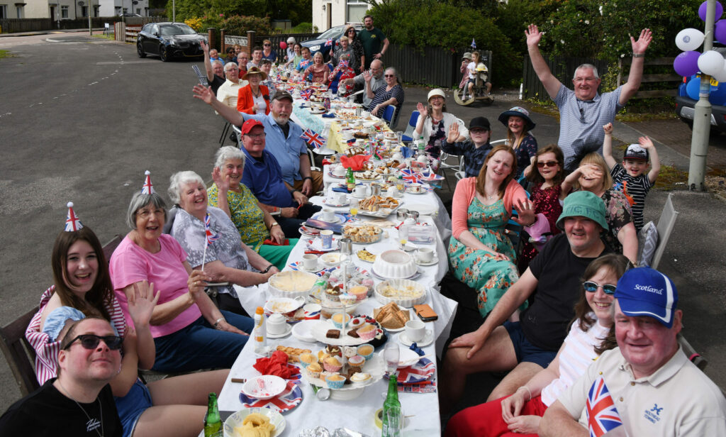 Residents of Lochaber Crescent in Kinlochleven came together for a street party which involved a series of fun games such as Royal bingo and pass the parcel. Photograph: Iain Ferguson, alba.photos NO F23 Jubilee Kinlochleven Street Party