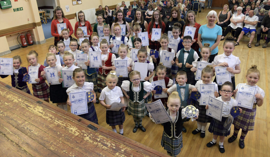 Enthusiastic young dancers with the awards they received at their end of season display and prizegiving. Photograph: Iain Ferguson, alba.photos NO F24 Dance awards