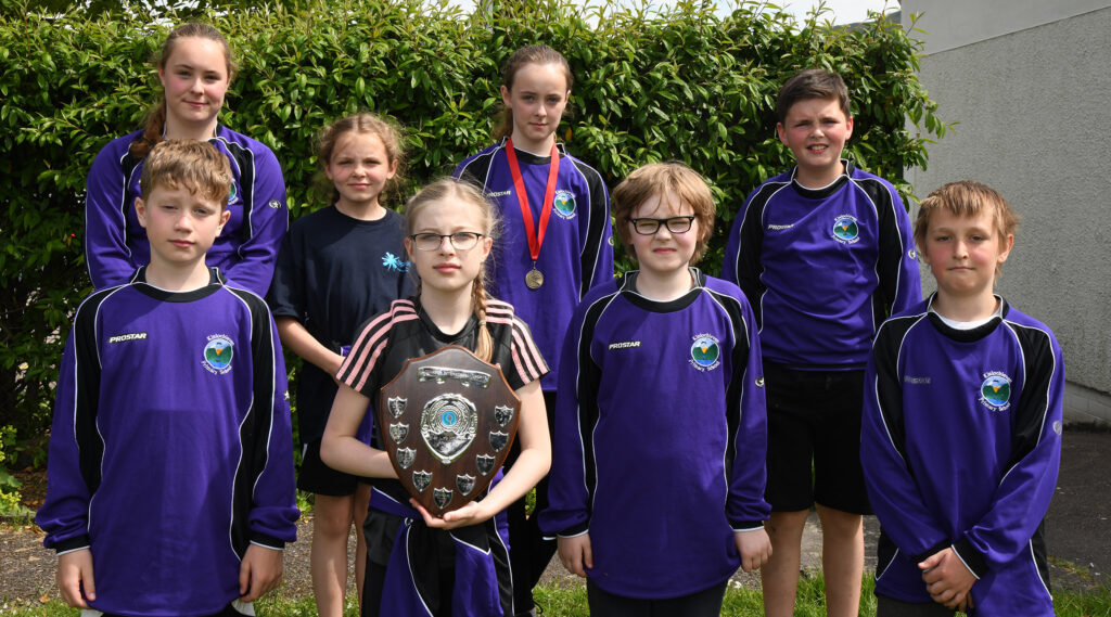 The team from Kinlochleven who won the small school shield in the Lochaber Primaries Interschool Sports event which was held at Lochaber Leisure Centre. Photograph: Iain Ferguson, alba.photos NO F24 School sports Kinlochleven winners