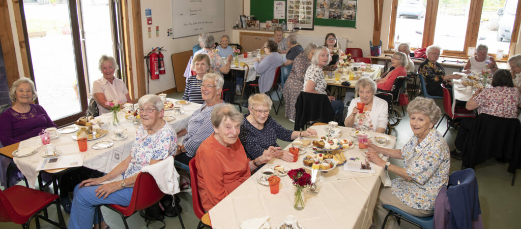 Members of the Tuesday Club in Fort William took their places at a beautifully prepared afternoon tea in the An Clachan base of the Lochaber Rural Education Trust at Torlundy last week. Photograph: Iain Ferguson, alba.photos NO F24 Tuesday Club afternoon tea