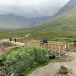 The completed bridges form part of the ongoing work carried out by the Outdoor Access Trust for Scotland on the Skye Iconic Sites Project (SISP). NO F27 OATS The Fairy Pools Bridge Installation 1