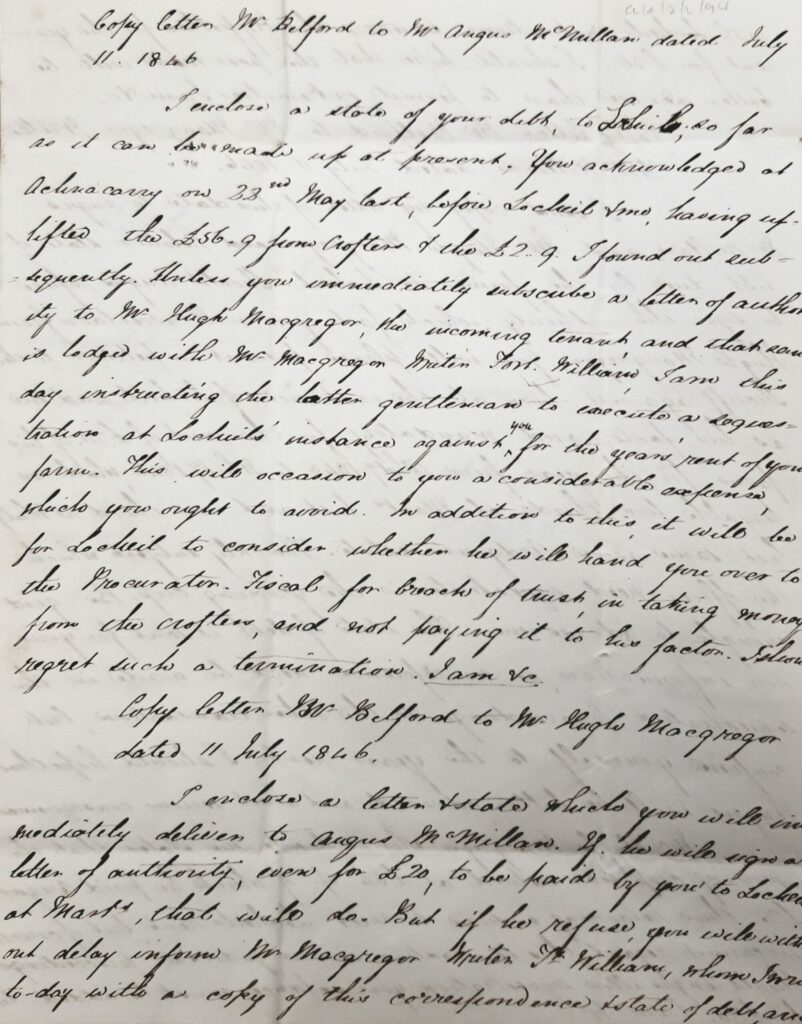 Lochaber Archive Centre takes a closer look at Lochiel estate letters Lochaber Archive Centre takes a closer look at Lochiel estate letters