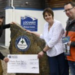 A lunch and raffle in Lochaber Yacht Club organised by Fort William Accommodation Marketing Group raised £600 which was presented to Mike Smith (left) of Lochaber Mountain Rescue Team by Group Chairman Karen Beale and Secretary Steve Day. Photograph: Iain Ferguson, alba.photos NO F32 Mountain Rescue cheque