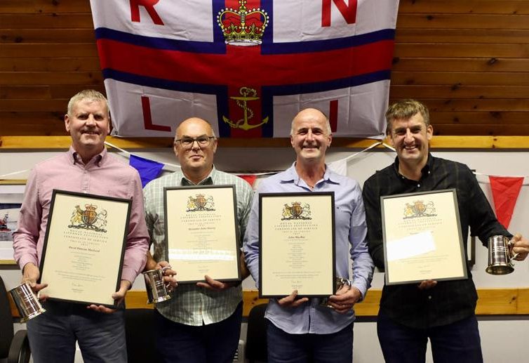 Kyle RNLI thanks four volunteers for their 100 years of service Kyle RNLI thanks four volunteers for their 100 years of service