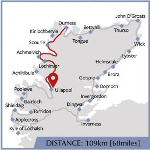 Map from Ullapool to Durness