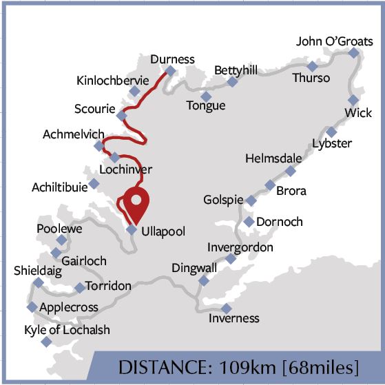 North Coast 500 Route: Ullapool To Durness map and highlights