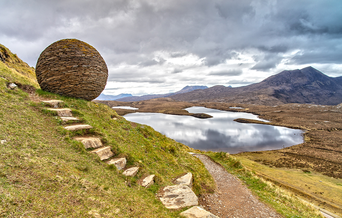 The Globe at Knockan Crag Trail in theNorth West Highlands