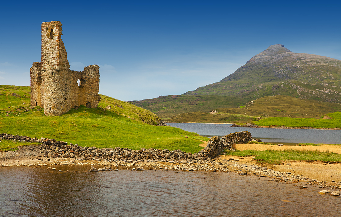 Ardvreck Castle on the shores of Loch Assynt, Sutherland