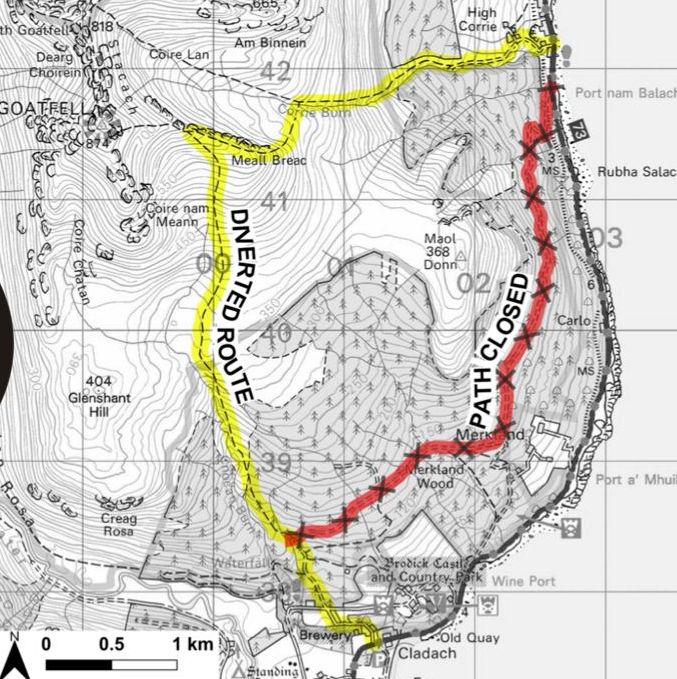 Section of Coastal Way route closed due to forestry work