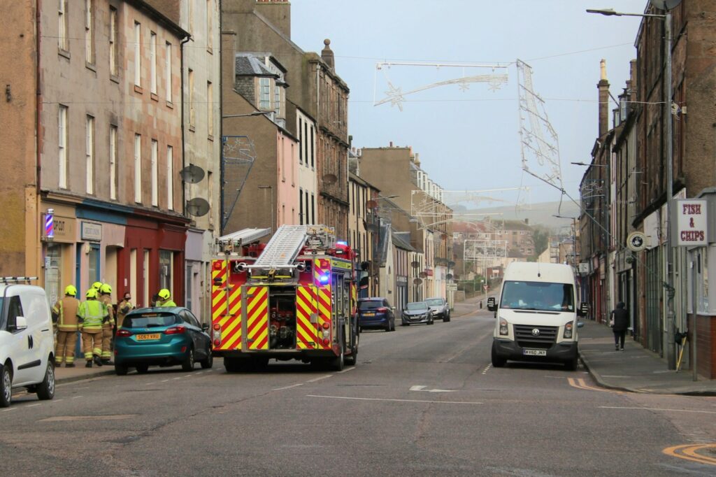 The fire service was called upon twice over the weekend to secure the town's Christmas lights.
