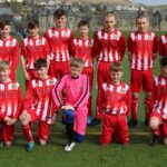 The Campbeltown Pupils under-13s side that took on BSC Glasgow (yellow) on Sunday.