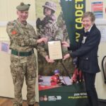 Second Lieutenant Alistair Kenny was presented with the Lord Lieutenant's Certificate for Meritorious Service.
