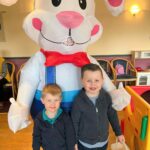 Brothers Kian Green, five, and three-year-old Koen were two of the lucky youngsters who met the Easter bunny when he hopped along to the Tiny Tots group this week.