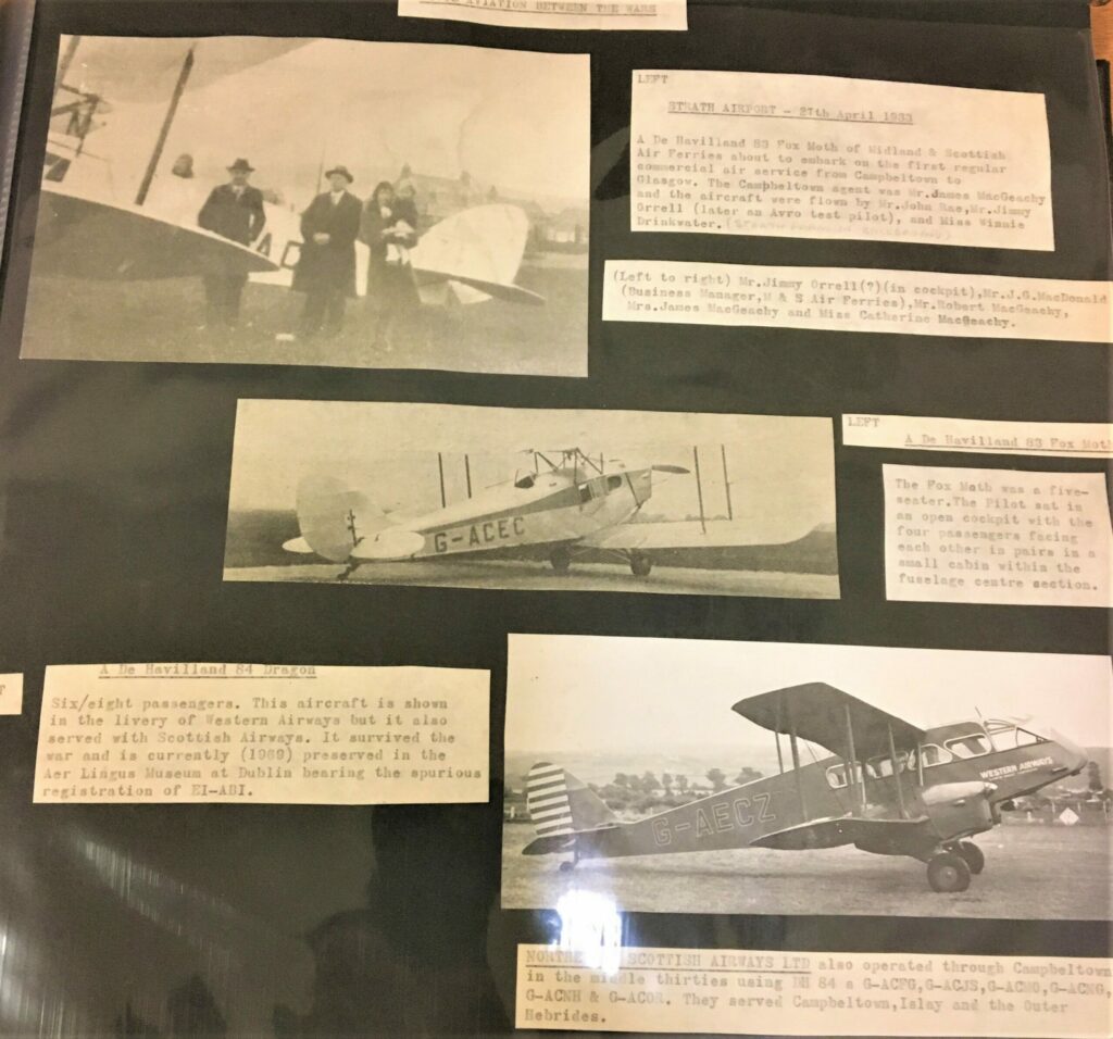 Early photographs of aviation in the area from the Campbeltown Heritage Centre collection.
