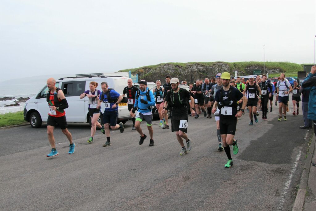 Competitors set off on the Kintyre Way Ultra marathon.
