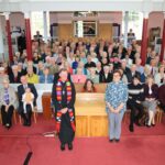 The joined congregations of Southend, Saddell and Carradale and Highland Parish Churches at Steve and Christine Fulcher's final service.