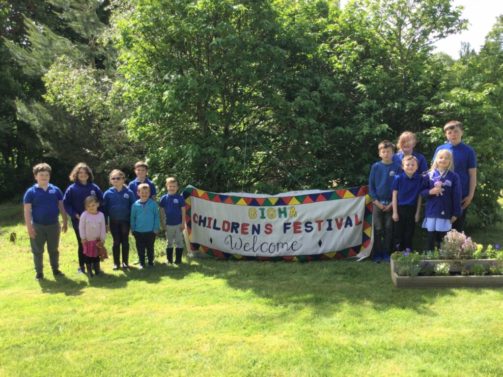 Gigha pupils cheerfully welcomed visitors to the two-day children's festival.