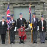 Former Royal Marine and Falklands War veteran Bob Priest, right, with members of the Campbeltown branch of the Royal British Legion Scotland, at Saturday's memorial service.