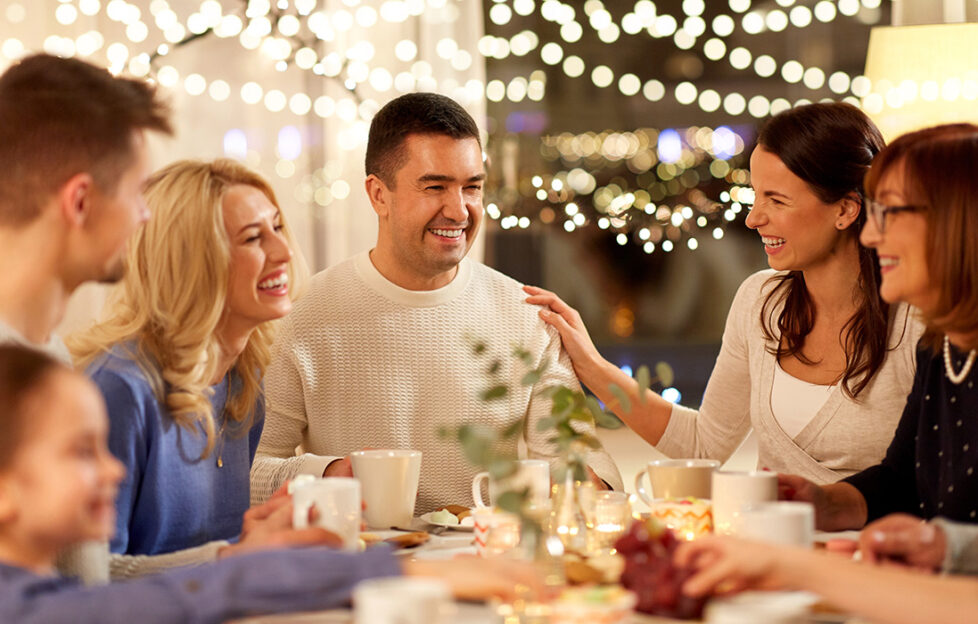 A family at home at Christmas Pic: Shutterstock