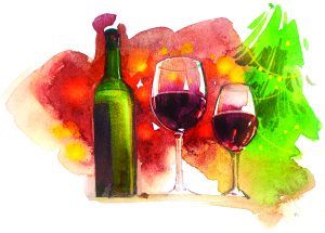 Illustration of wine and glasses Illustration: C E L I N E W O N G , W W W. A R T O F L I H U A . C O M