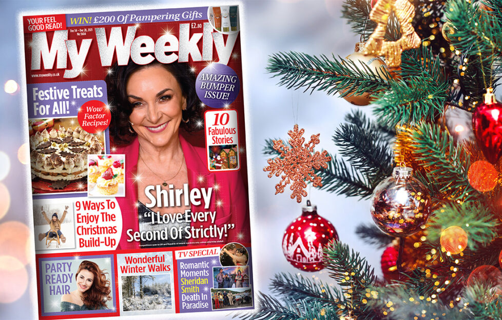 Latest cover, Christmas backdrop