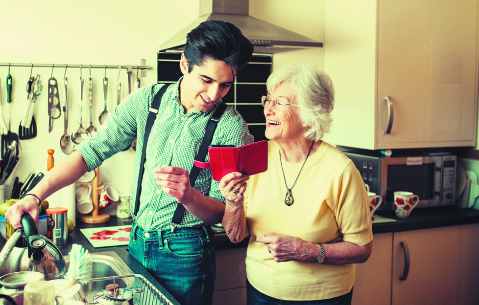 Mature woman and grandson