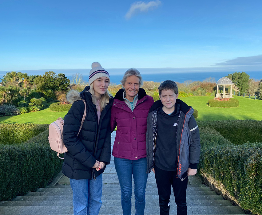 Wendy, Maddie and Harrison on holiday in St Ives before Christmas