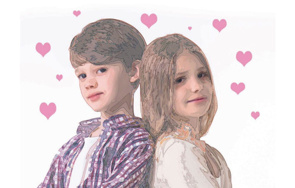 Boy and girl, love hearts Illustration: Shutterstock