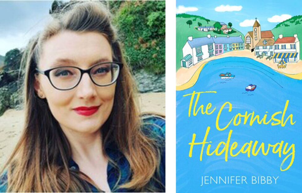 Jennifer Bibby with the cover of The Cornish Hideaway