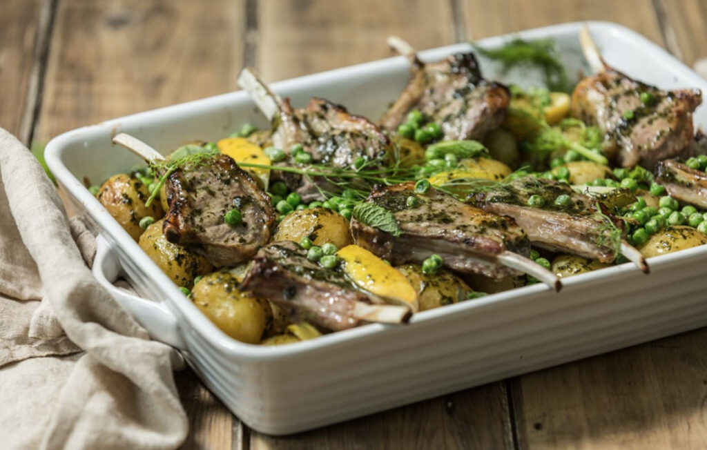 Lamb and potato traybake