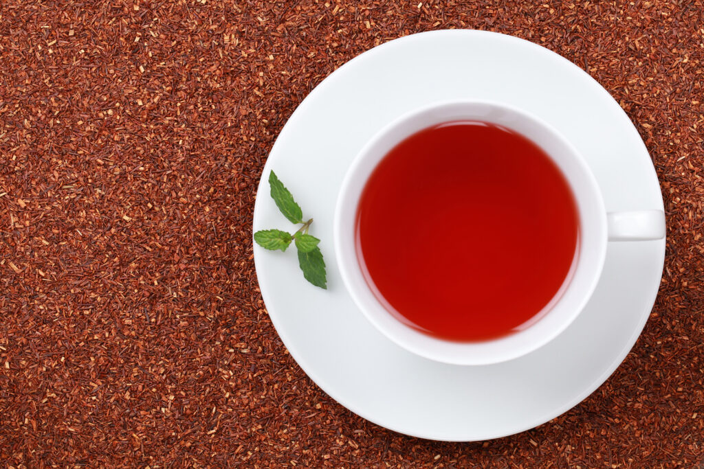 Rooibos Tea in a cup with lots of copy space; 
